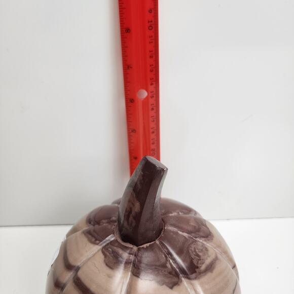Autumn Decor Red Marble Pumpkin Natural Threshold™ designed w/ Studio McGee NEW - Picture 5 of 5